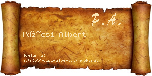 Pócsi Albert névjegykártya